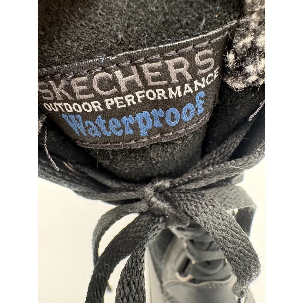 Skechers Outdoor Performance Waterproof‎ Winter Boots Black Faux Fur Womens 7